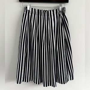 JCrew Pleated Navy Striped Skirt